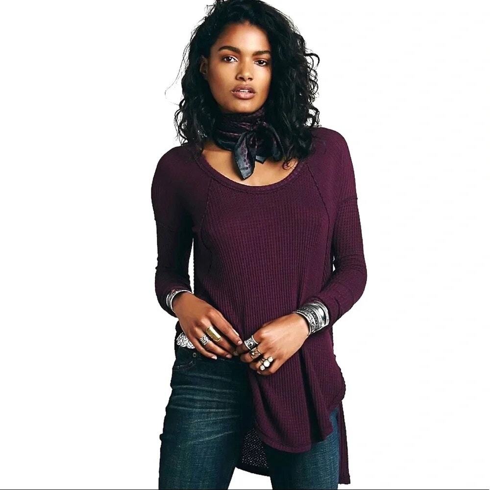 FREE PEOPLE Ventura Purple Long Sleeve Thermal S